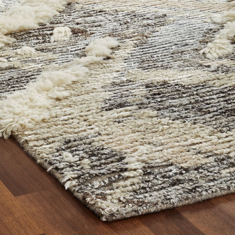 Carbon Loft Silkina Parchment Grey Shag Area Rug