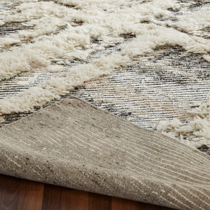 Carbon Loft Silkina Parchment Grey Shag Area Rug