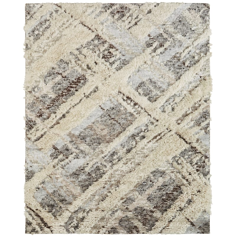 Carbon Loft Silkina Parchment Grey Shag Area Rug