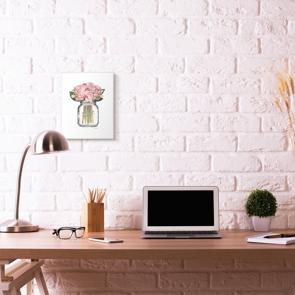 Stupell Industries Fashion Designer Flower Jar Pink Watercolor Wood Wall Art, Proudly Made in USA