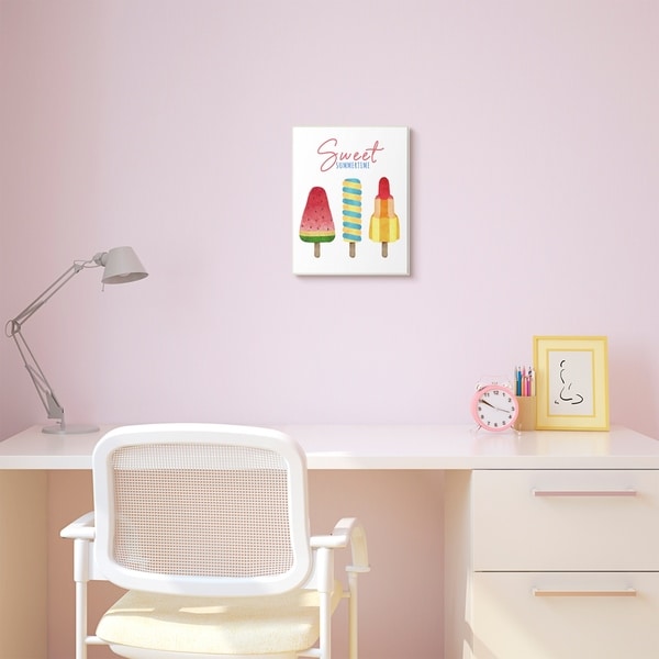 The Kids Room by Stupell Sweet Summertime Ice Creams Kids Nursery Design Wood Wall Art, Proudly Made in USA