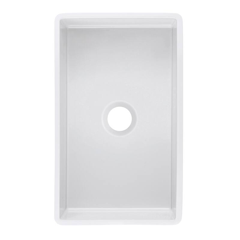 Sutton Place Fireclay 30" L x 18" W Single Basin Farmhouse Kitchen Sink In White