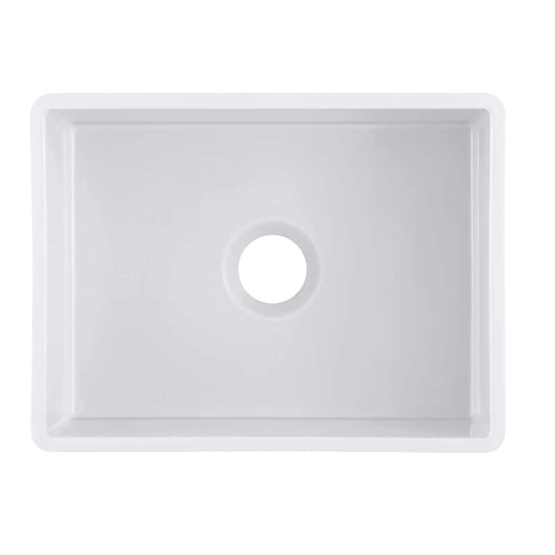 Olde London Fireclay 24" L x 18" W Single Basin Farmhouse Kitchen Sink In White