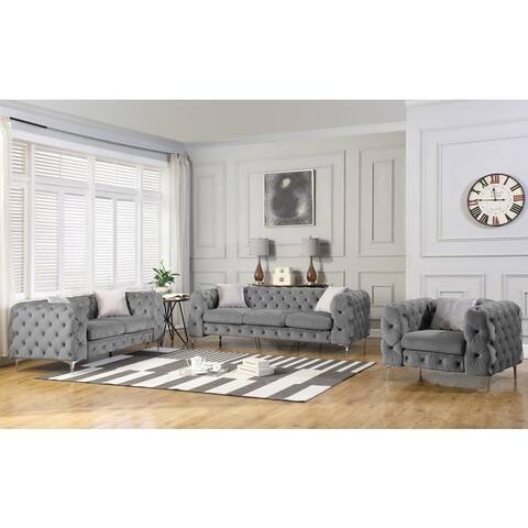Best Master Furniture Tufted Upholstered 3-piece Furniture Set