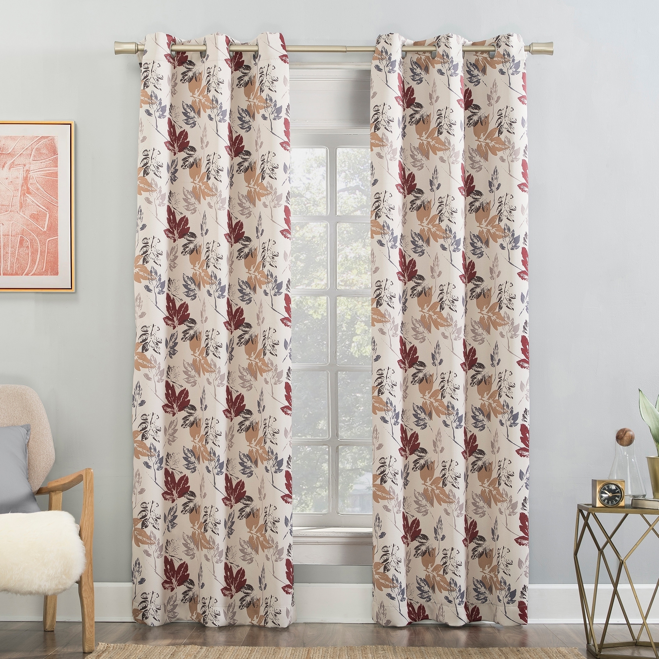 Elegant Ink Paint Windows Curtain For Living Room Decoration Polyester Woven New