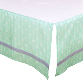 The Peanut Shell Arrow Print Tailored Crib Dust Ruffle in Mint/Grey