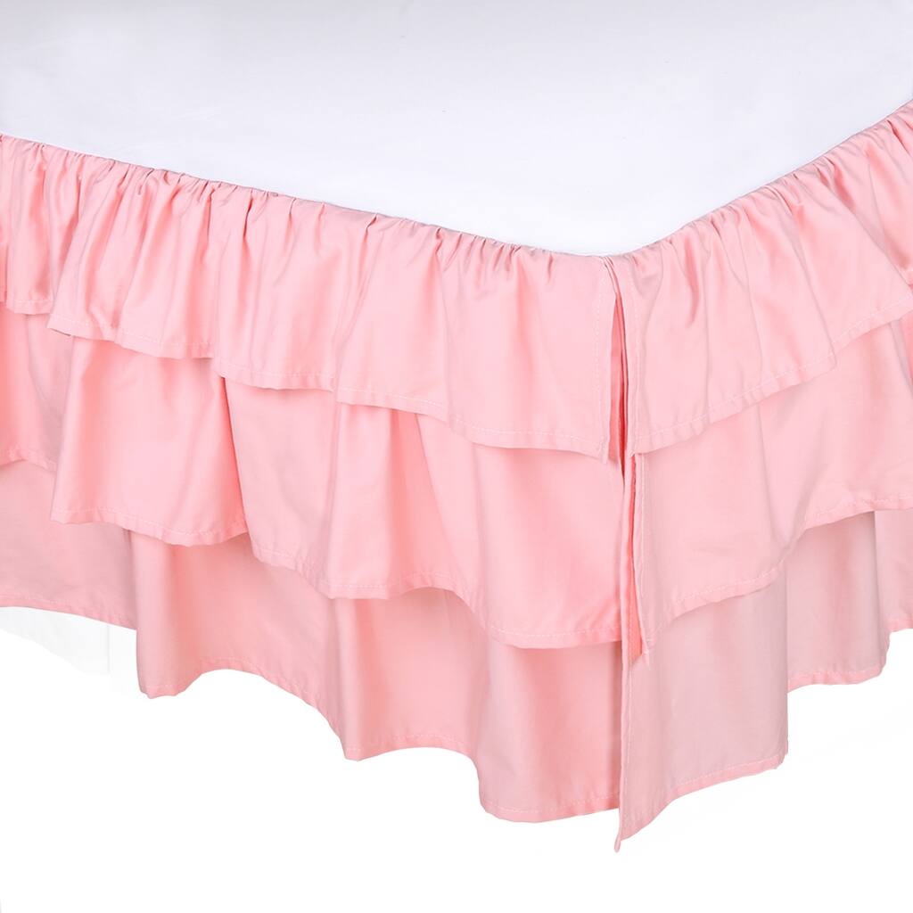 The Peanutshell Layered Dust Ruffle in Light Coral