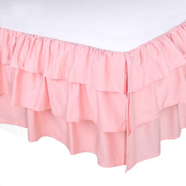 slide 1 of 1, The Peanutshell Layered Dust Ruffle in Light Coral