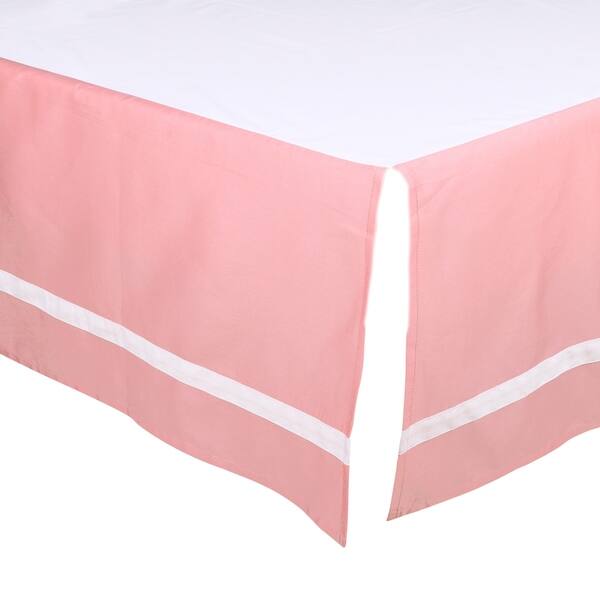 slide 1 of 1, The Peanut Shell Solid Tailored Crib Dust Ruffle in Coral