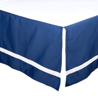 The Peanut Shell Solid Tailored Crib Dust Ruffle in Navy