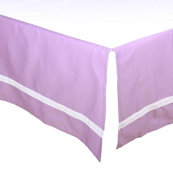 slide 1 of 1, The Peanut Shell Solid Tailored Crib Dust Ruffle in Purple