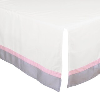 The Peanut Shell Tailored Crib Dust Ruffle in Pink/Grey