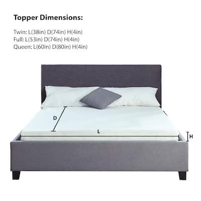 4" Memory Foam Mattress Topper Pad with Cool Gel