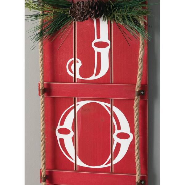 Shop Joy Wooden Sled Wall Decor 12 L X 6 W X 29 5 H Free