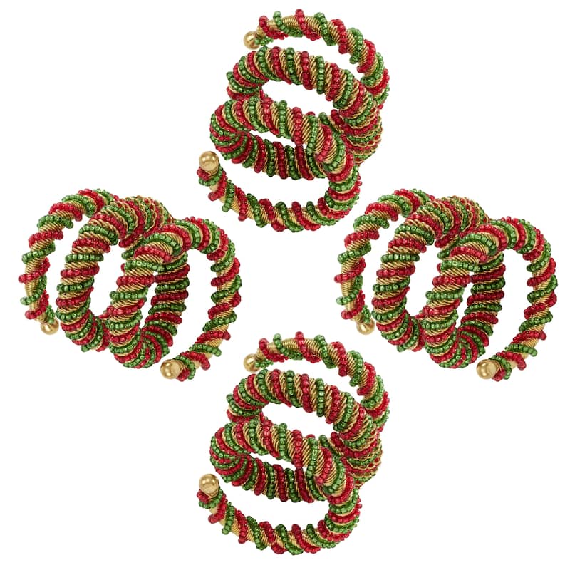 Spiral Design Napkin Ring Holders (Set of 4)