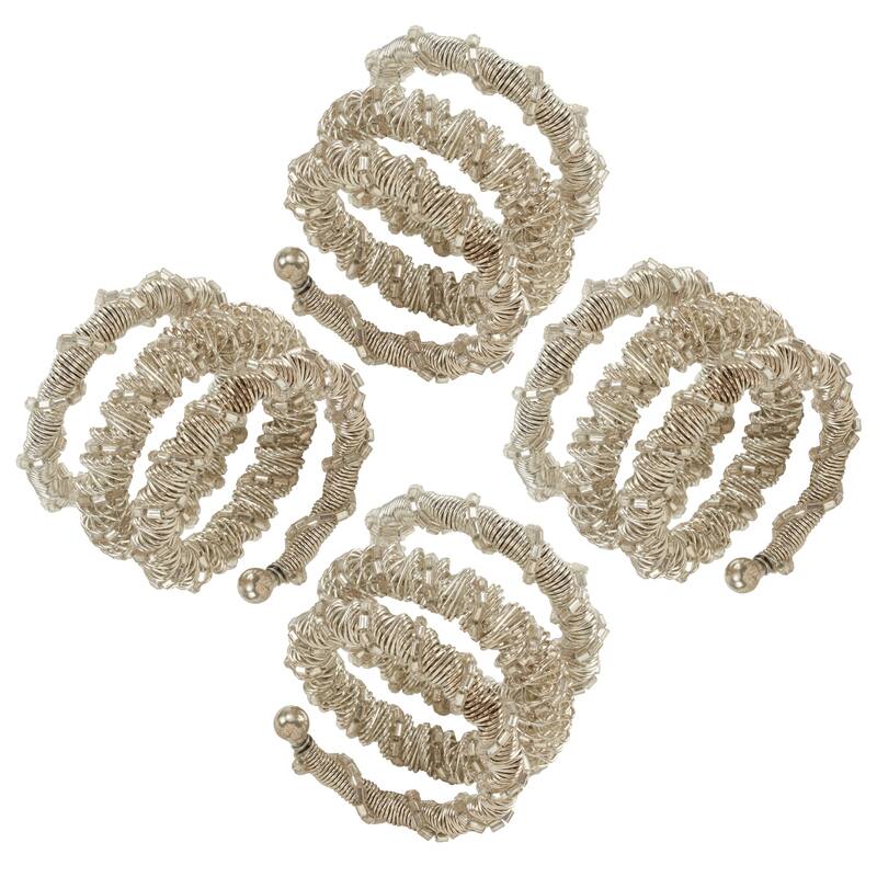 Spiral Design Napkin Ring Holders (Set of 4)
