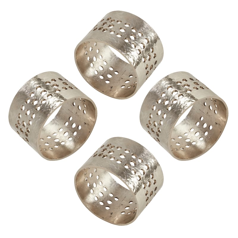 Metal Napkin Rings With Hole Punched Design (Set of 4)