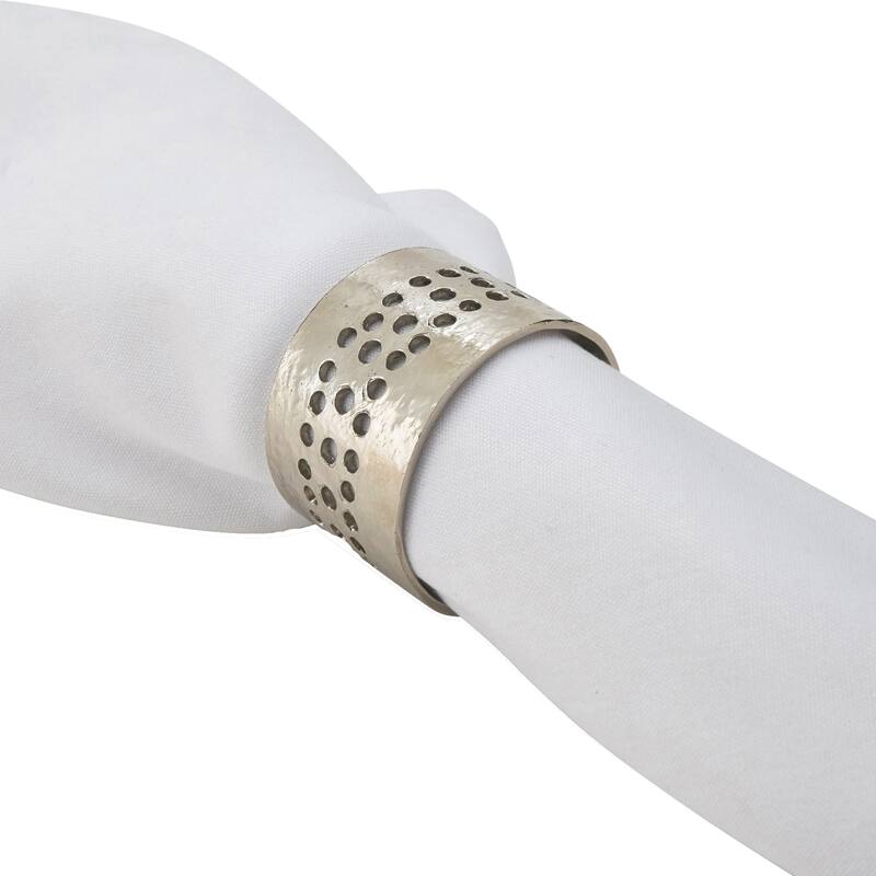 Metal Napkin Rings With Hole Punched Design (Set of 4)