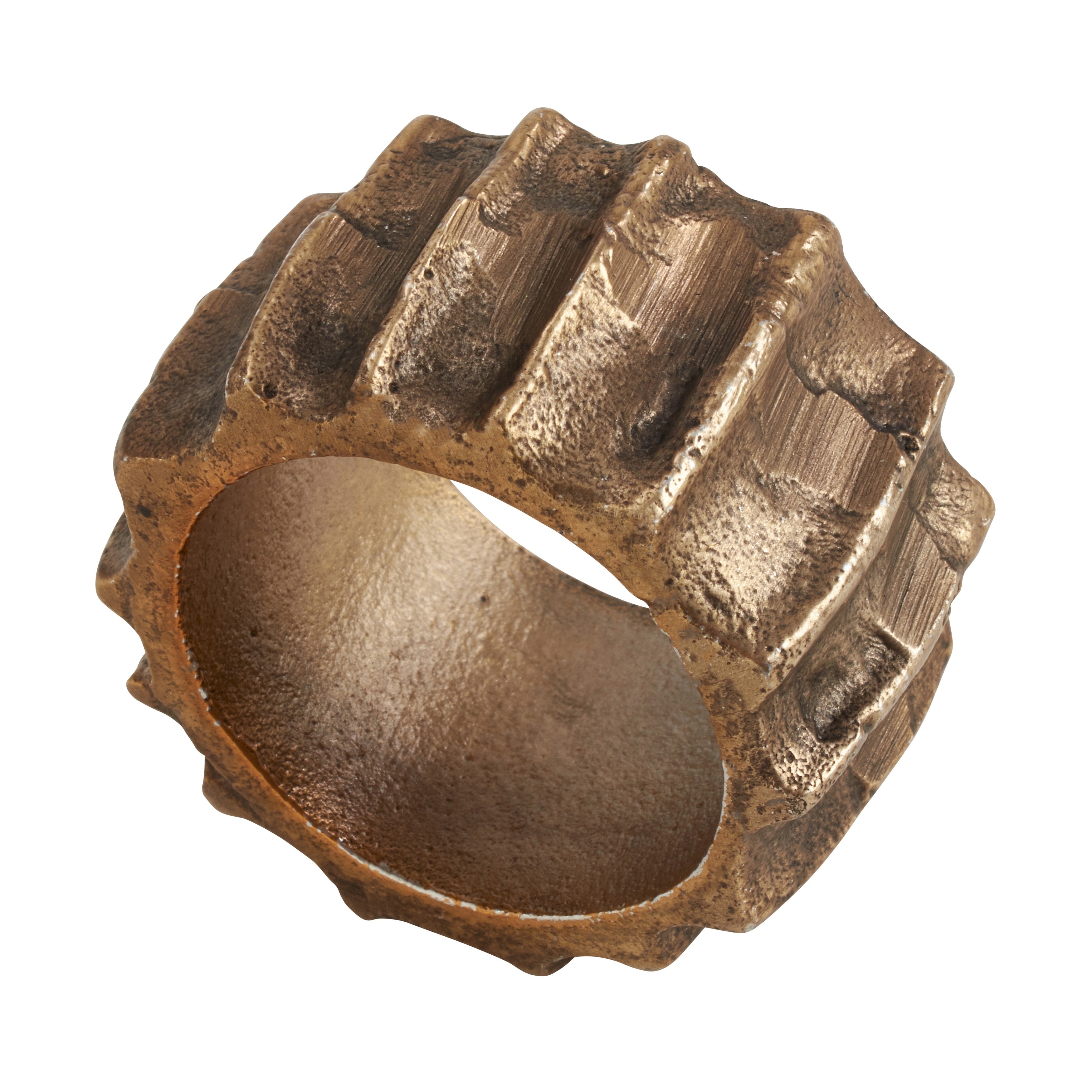 Ribbed Design Napkin Ring Holders (Set of 4)