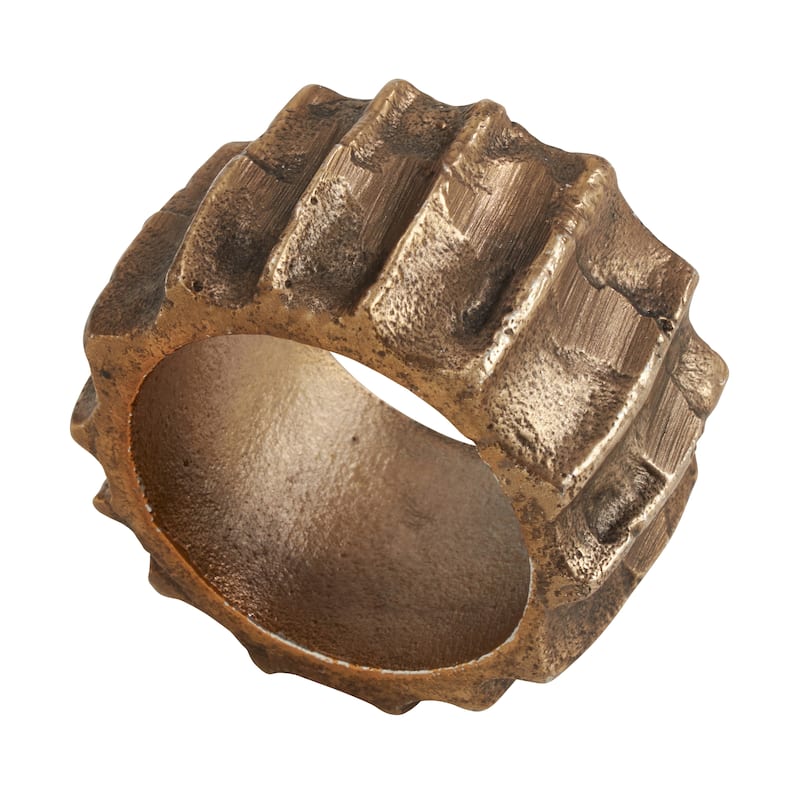 Ribbed Design Napkin Ring Holders (Set of 4)