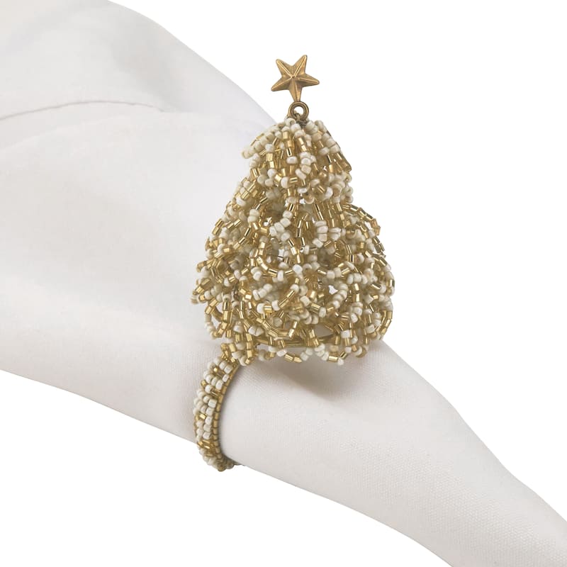 Napkin Ring Holders With Christmas Tree Design (Set of 4)