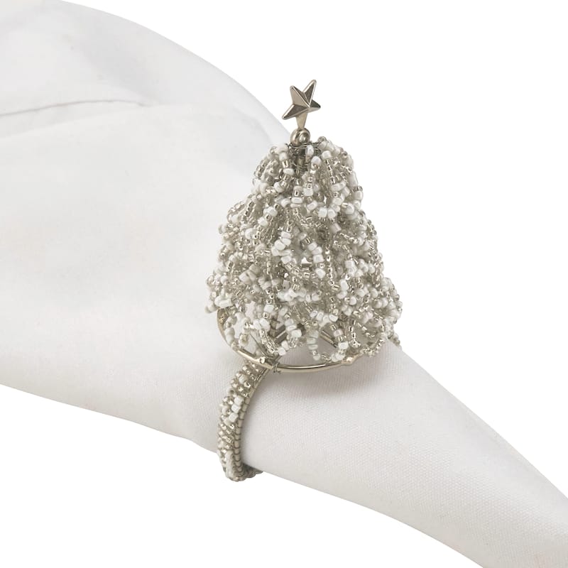 Napkin Ring Holders With Christmas Tree Design (Set of 4)