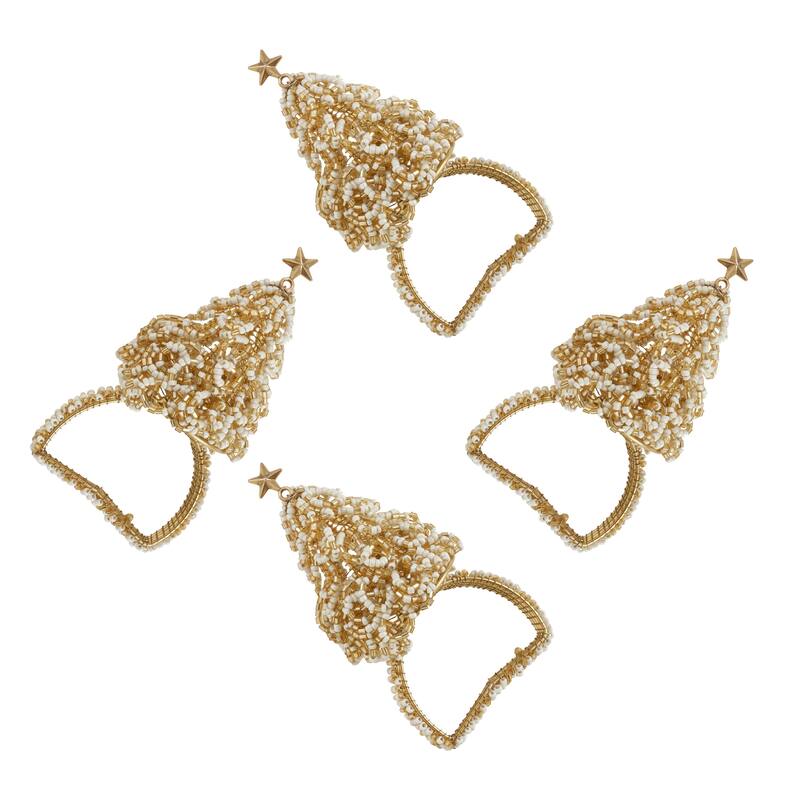 Napkin Ring Holders With Christmas Tree Design (Set of 4)