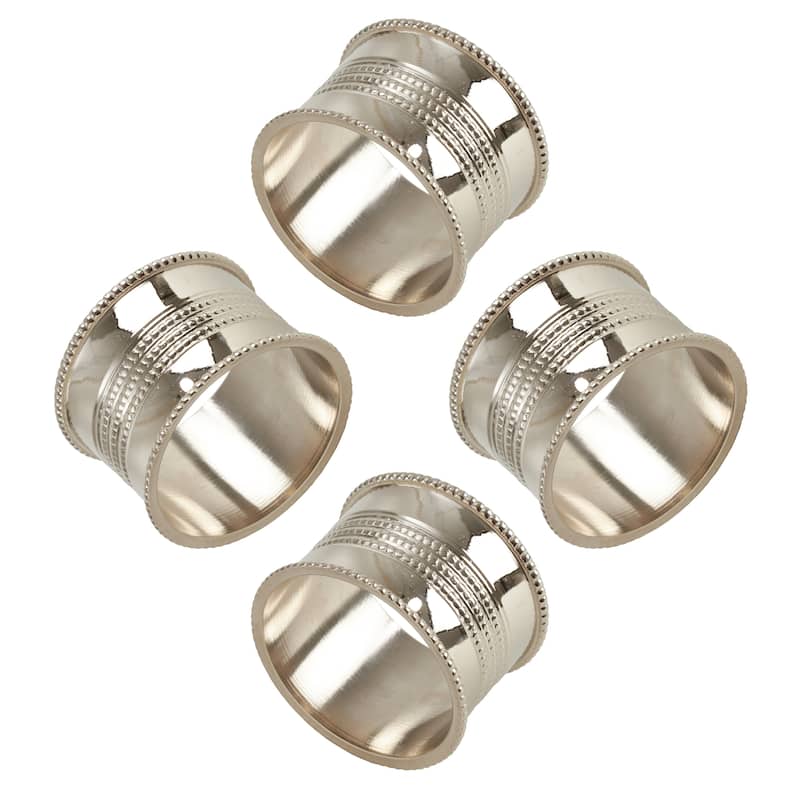 Vintage Style Napkin Rings With Dotted Design (Set of 4)