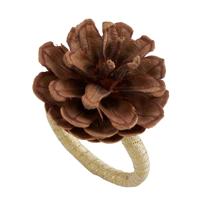 Pinecone Design Napkin Rings (Set of 4)