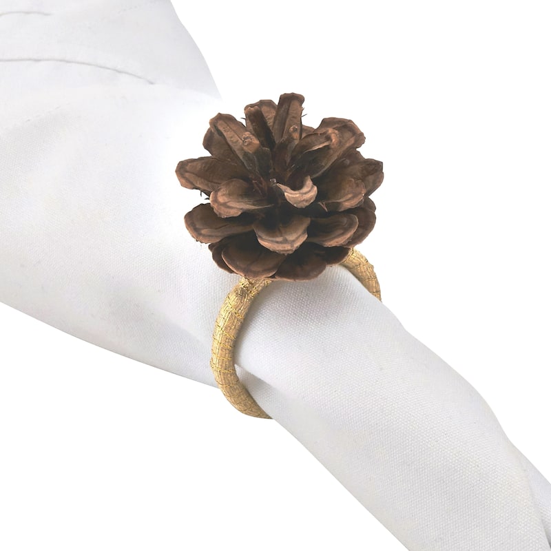 Pinecone Design Napkin Rings (Set of 4)