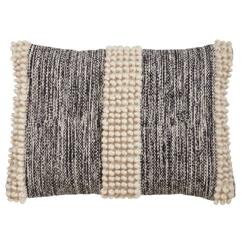 Throw Pillow With Pom Pom Stripe Design