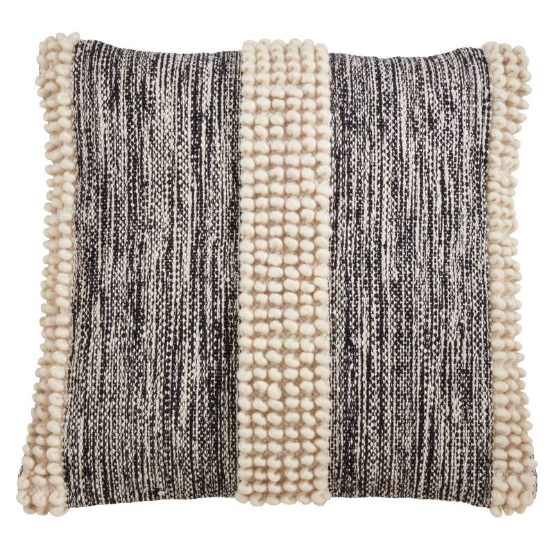 Throw Pillow With Pom Pom Stripe Design - 22 x 22 - Cover Only