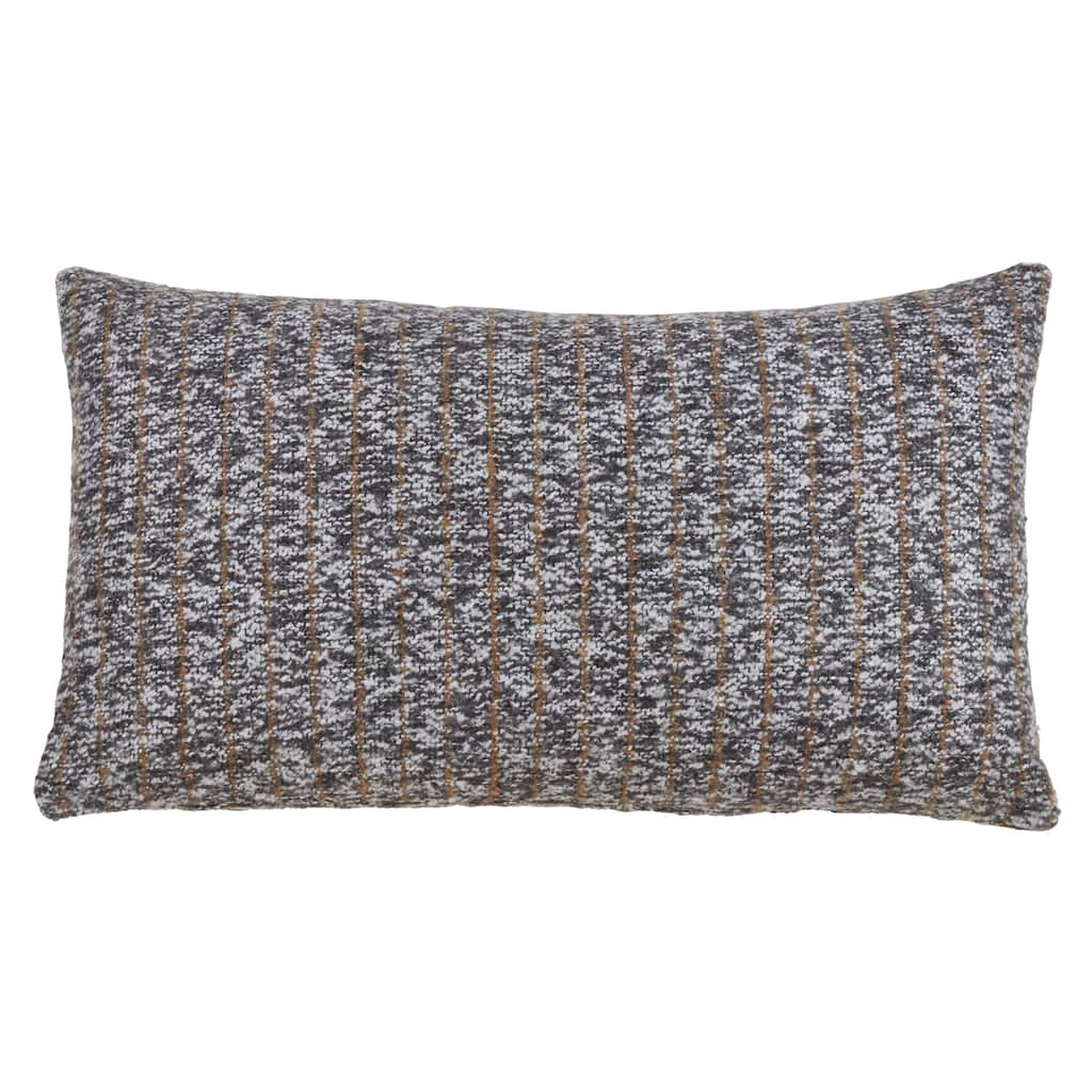 Tweed Throw Pillow With Striped Design