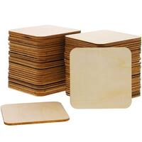 Bright Creations 60-Pack Unfinished Wood Square Cutout Pieces for DIY, 3 Inches
