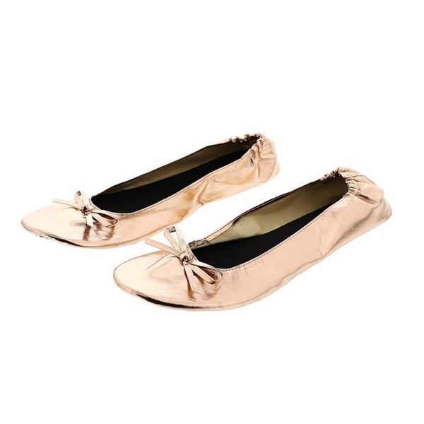 gold foldable ballet flats