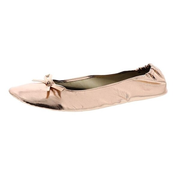 gold foldable ballet flats