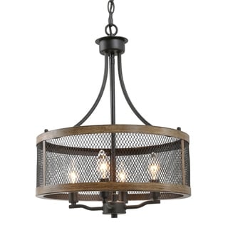 Rustic Chandelier 4-lights Kitchen Island Lighting for Dining Room - W16"xH21" (W16"xH21") - Chandeliers For Bedrooms by Overstock.com