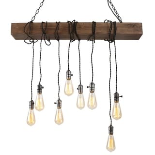 Farmhouse Chandelier 8-lights Hanging Lighting for Kitchen Island - L37.4"xW5.5"xH3.5" (L37.4"xW5.5"xH3.5") - Chandeliers For Bedrooms by Overstock.com
