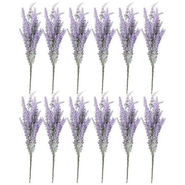 DIY Decoration Bouquet for Wedding Home Garden Decoration 24 Inches Folora 4 PCs Lifelike Artificial Lavender Flowers 
