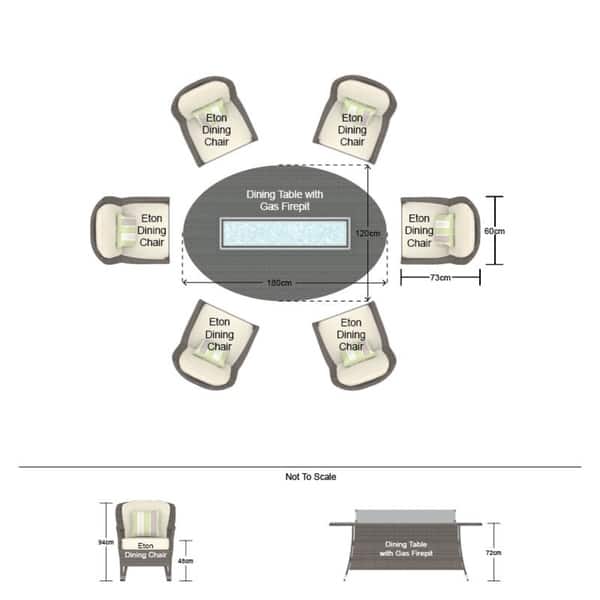 Shop 7 Piece Outdoor Gas Fire Pit Set Patio Oval Table With Arm