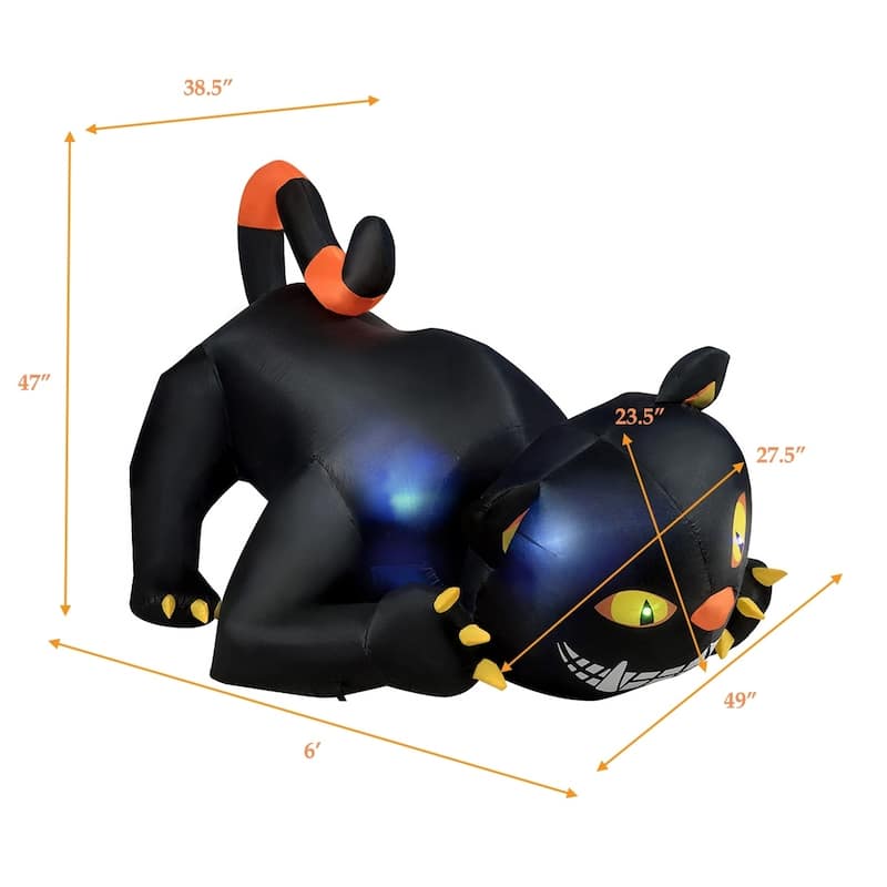 Halloween Decoration Lighted Inflatable Pumpkin White Ghost Black Cat
