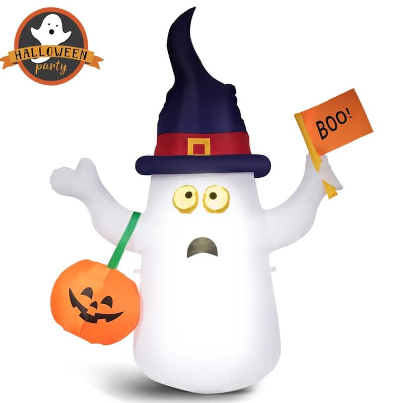 Halloween Decoration Lighted Inflatable Pumpkin White Ghost Black Cat