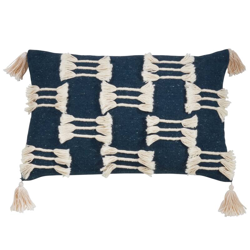 Frayed Design Cotton Throw Pillow