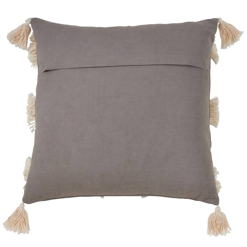 Frayed Design Cotton Throw Pillow