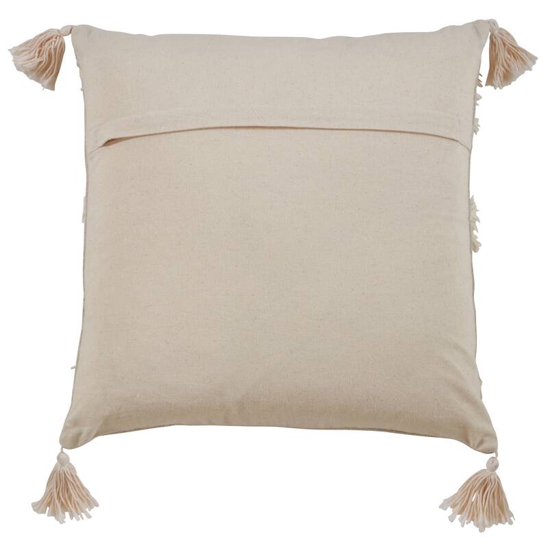 Frayed Design Cotton Throw Pillow