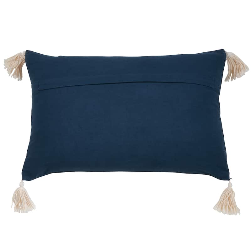 Frayed Design Cotton Throw Pillow