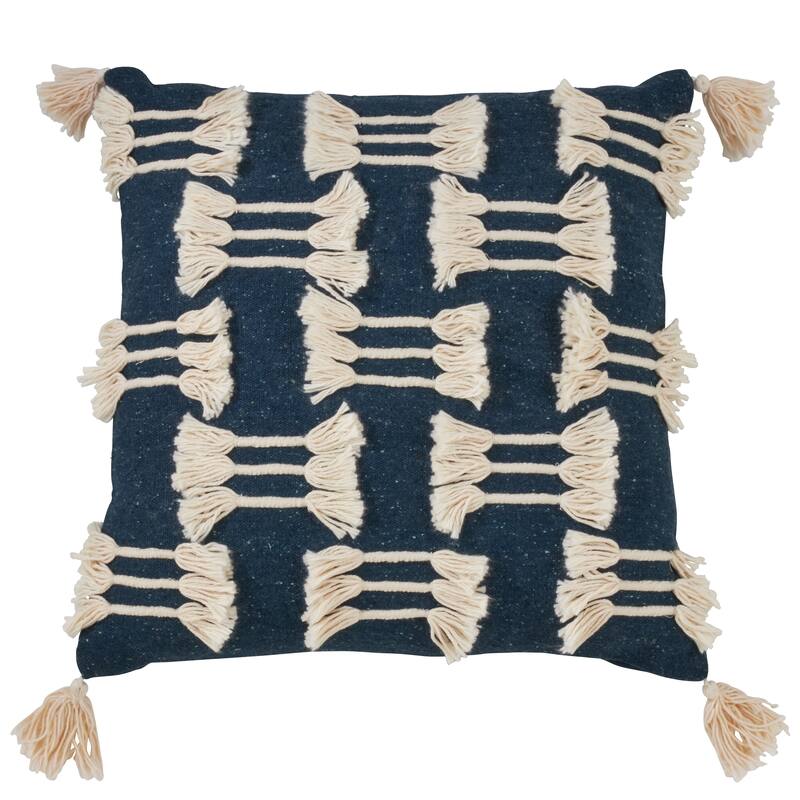 Frayed Design Cotton Throw Pillow