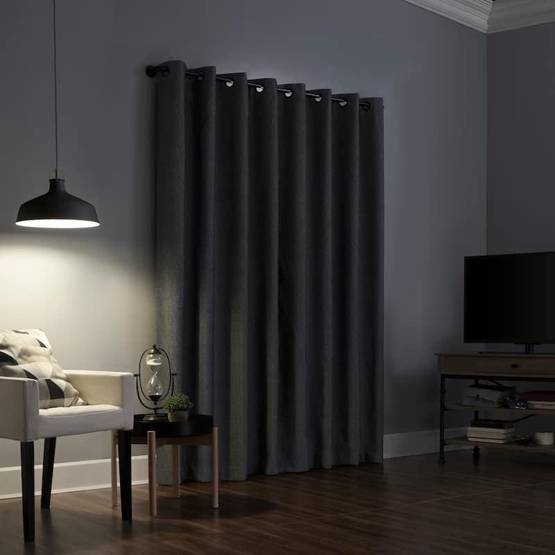 Sun Zero Noir Dimensional Thermal Extreme Total Blackout Grommet Curtain Panel, Single Panel