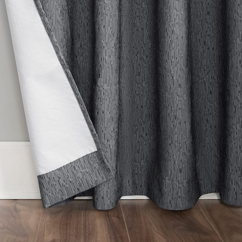 Sun Zero Noir Dimensional Thermal Extreme Total Blackout Grommet Curtain Panel, Single Panel
