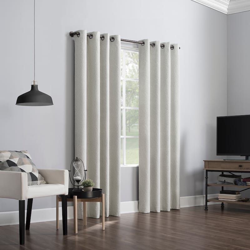 Sun Zero Noir Dimensional Thermal Extreme Total Blackout Grommet Curtain Panel, Single Panel